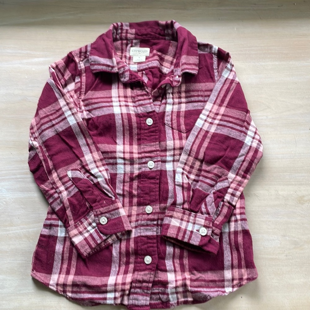 Crew Cuts Size 3 Flannel Button Up with undershirt